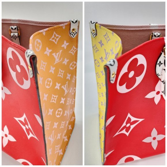 Louis Vuitton Onthego Reverse Giant Red Pink Monogram Canvas Like New Condition - Picture 12 of 14